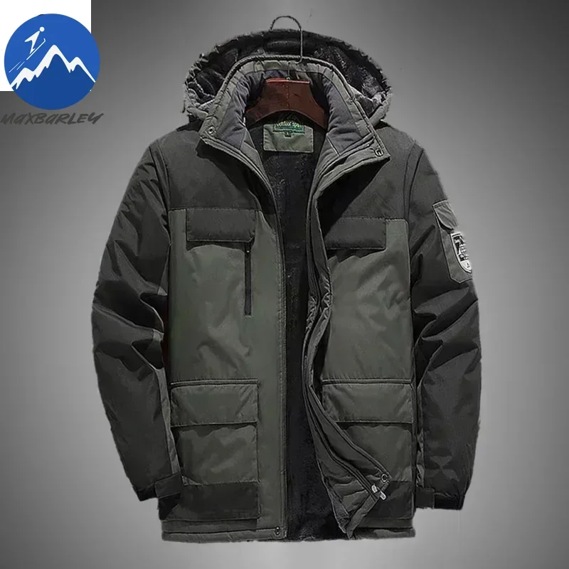 Veste polaire d'hiver hommes décontracté épaissir chaud coton rembourré veste hommes mode à capuche extérieur coupe-vent manteau Parkas grande taille