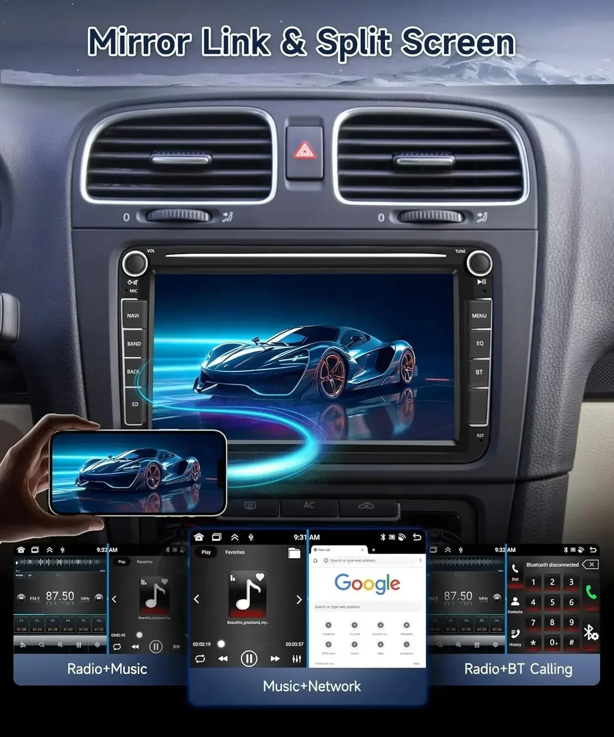 Compatible For VW Volkswagen Jetta Passat 7" Android 13.0 Car Stereo Radio Apple Carplay GPS