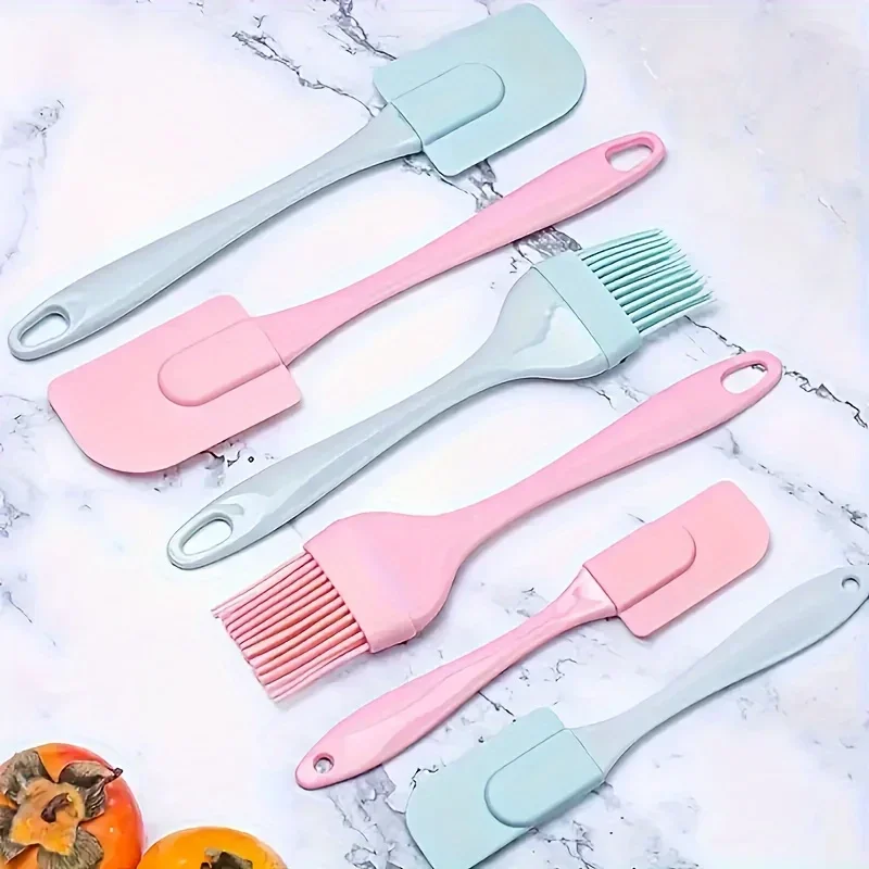 3pcs Silicone Baking Set: Spatula, Oil Brush & Cream Scraper-Food Grade Kitchen Tools for Cakes And Sauces Silicone