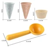 4-piece set beige  cakeembry Play House Toy Beach Ice Cream Tube Digging Spoon cakes embryo Set Plastic Ice Cream Cup Beach Toy 5