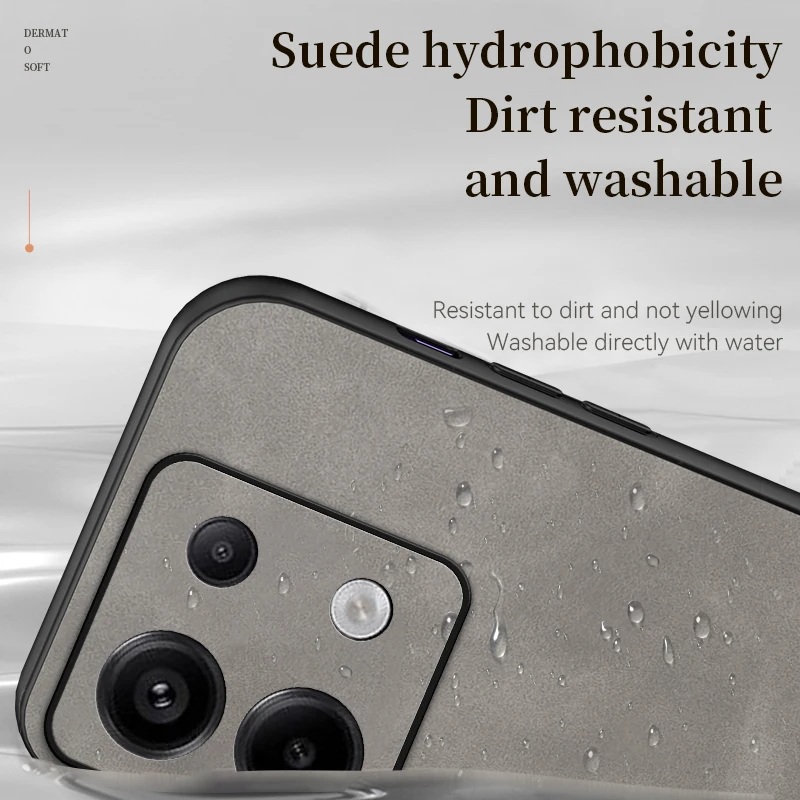 For Redmi Note 13 Pro Phone: Sheepskin Leather Case for Redmi Note 13 - Ring Holder Protective Len Luxury Men Mobile Gift Cover