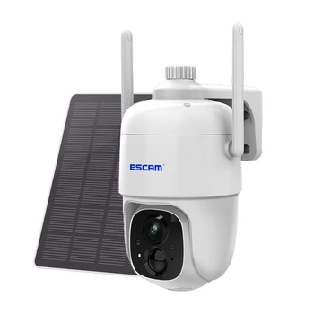 ESCAM-G24 VicoHome 앱 3MP 1296P, 태양광 낮은 Comsunption 와이파이 IP 돔 카메라 무선 PTZ AI 휴머노이드 감지 베이비 모니터