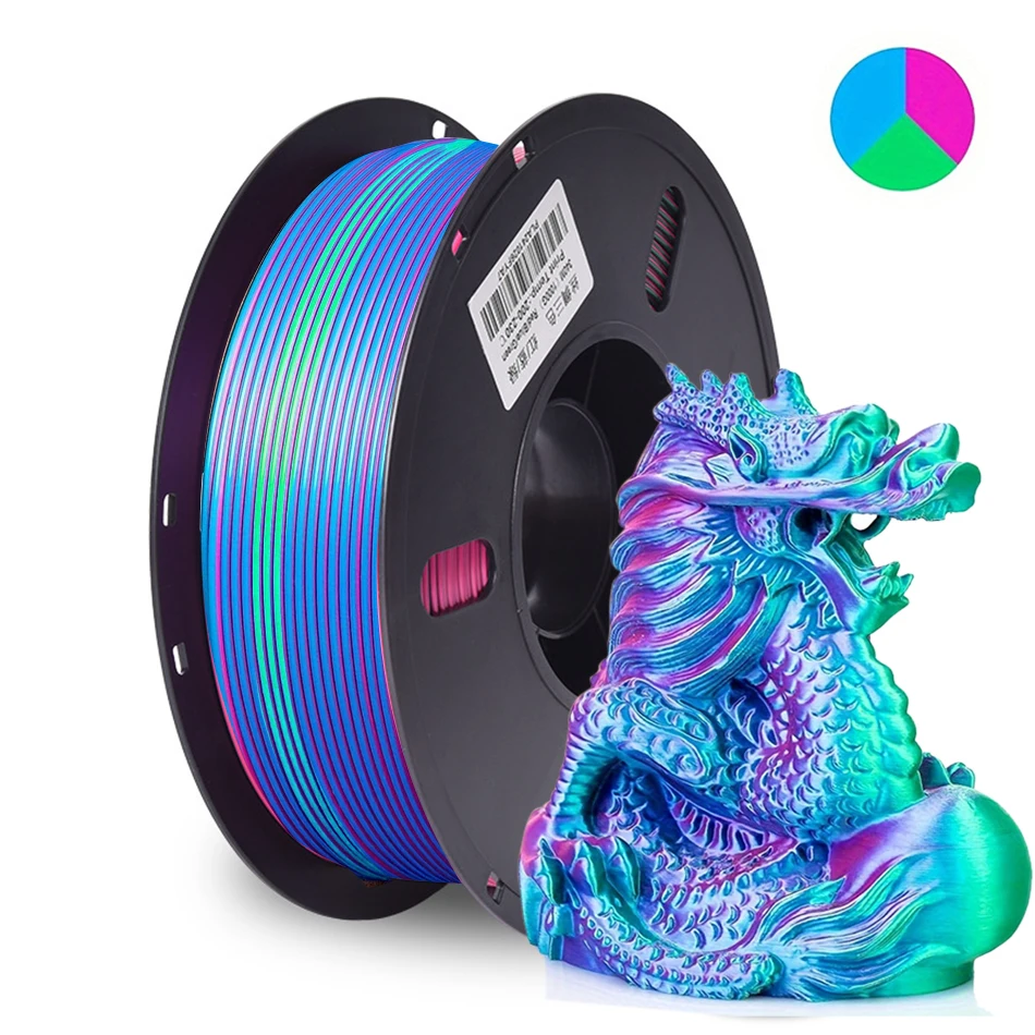 R3D - Silk Dual Color - Bleu & Vert (Blue-Green) - 1,75 mm - 1 kg Refill