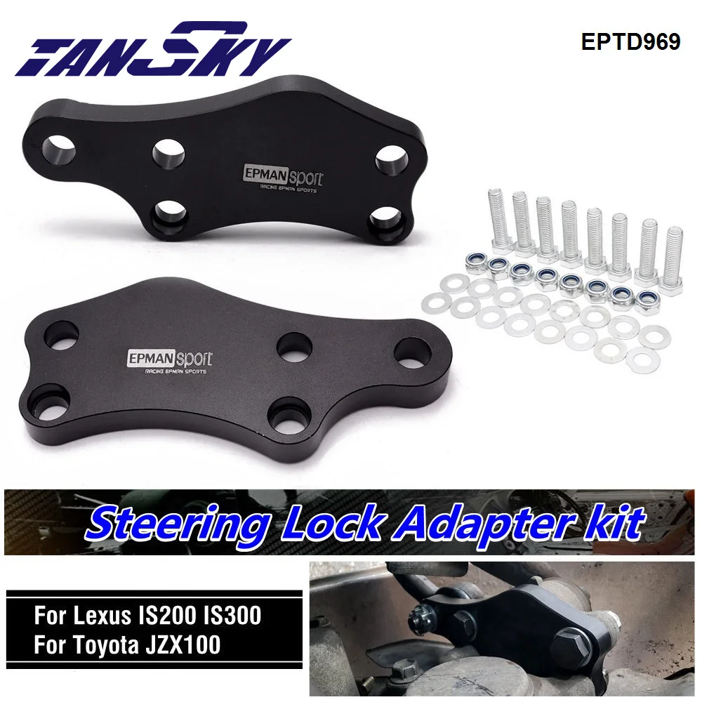 Steering Lock Adapter Kit TANSKY Aluminum Steering Lock Adapters Lock Kit Angle 25% Tuning For Lexus IS200 IS300 For Toyota JZX100 Drift EPTD969