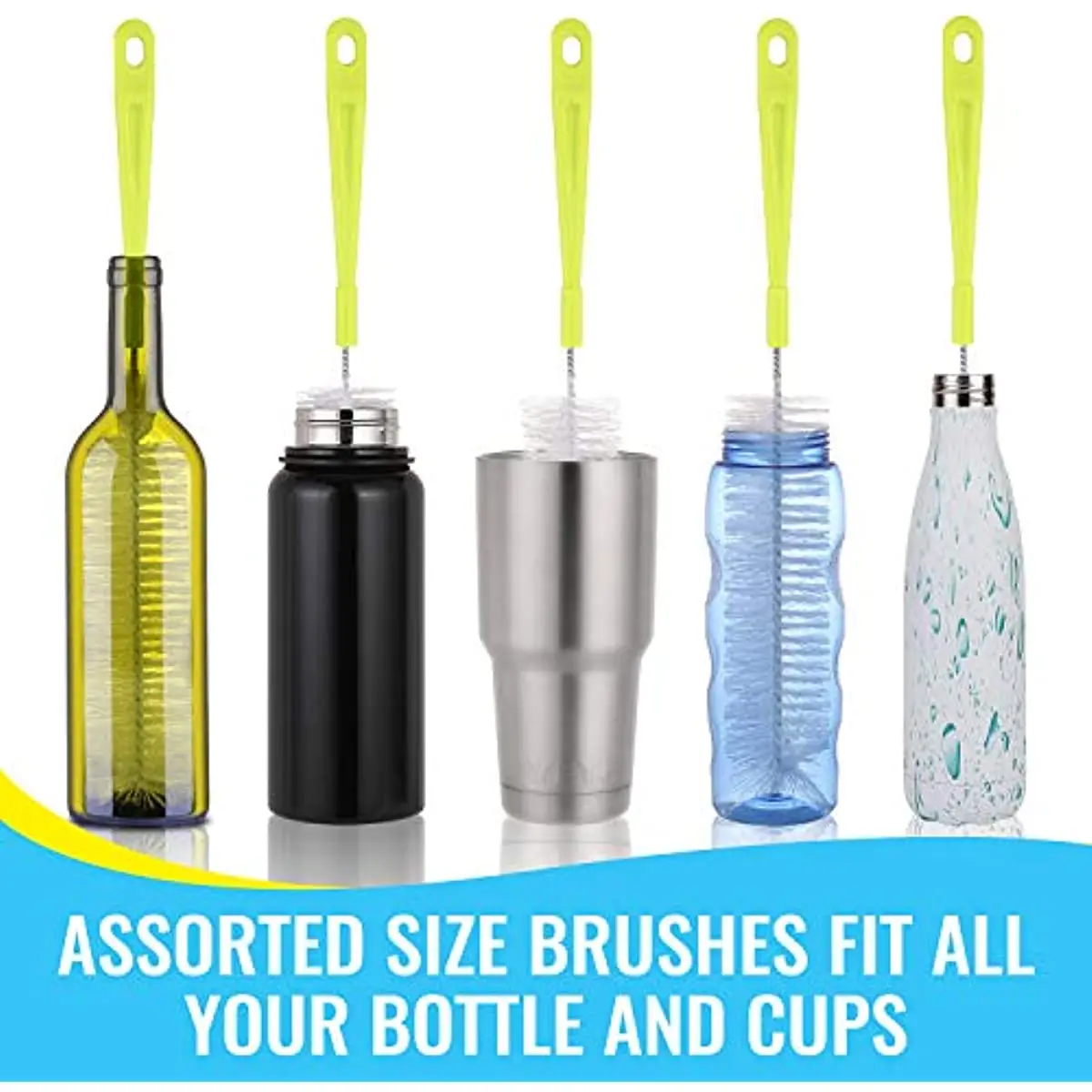 Bottle Cleaning Brush Set-Long Handle Bottle Cleaner For Washing Narrow Neck Beer Bottles