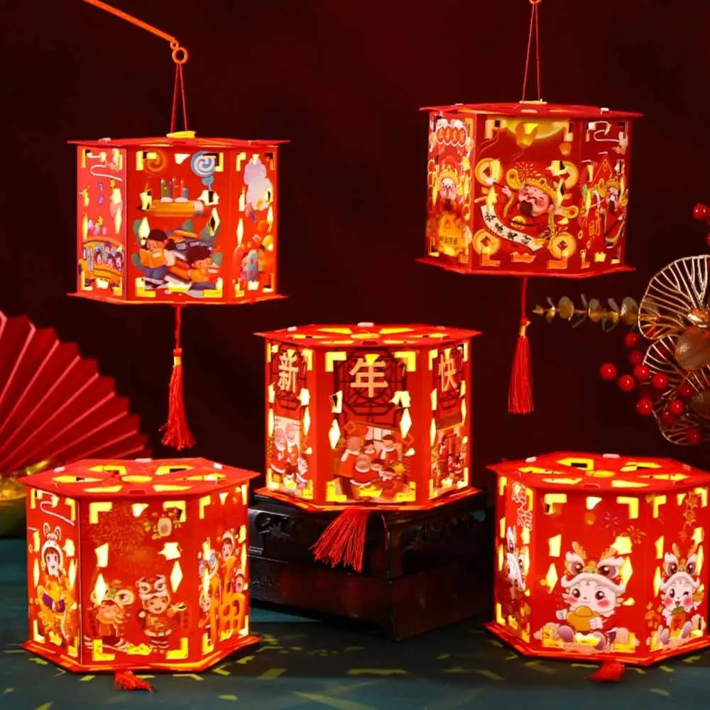 

Luminous New Year Lantern DIY Handmade Paper Dragon Year Projection Lamp Chinese style Blessing