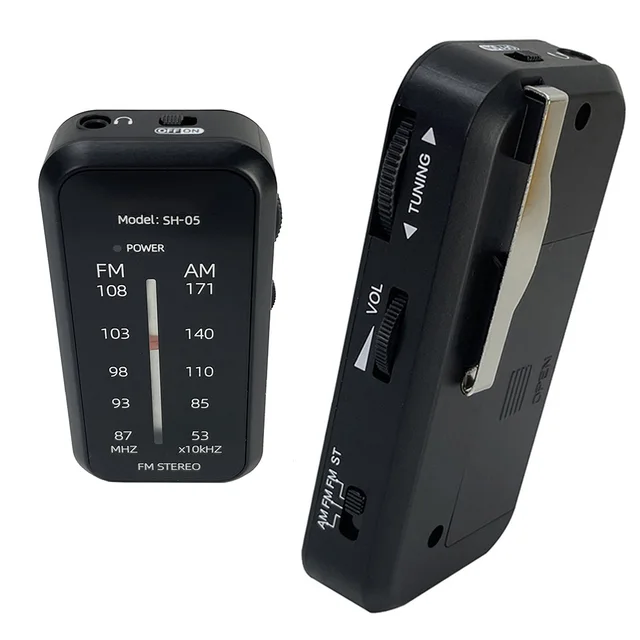 Portable Battery Operated Radio Includes Headphones Emergency Radio with Back Clip Walkman Radio for Walk Jogging Camping