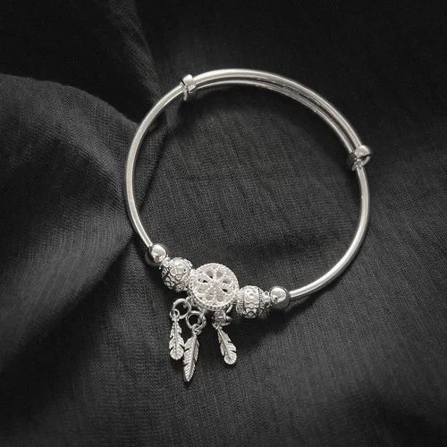 Elegant Sterling Silver Double Layer Bracelet with Irregular Knot Design