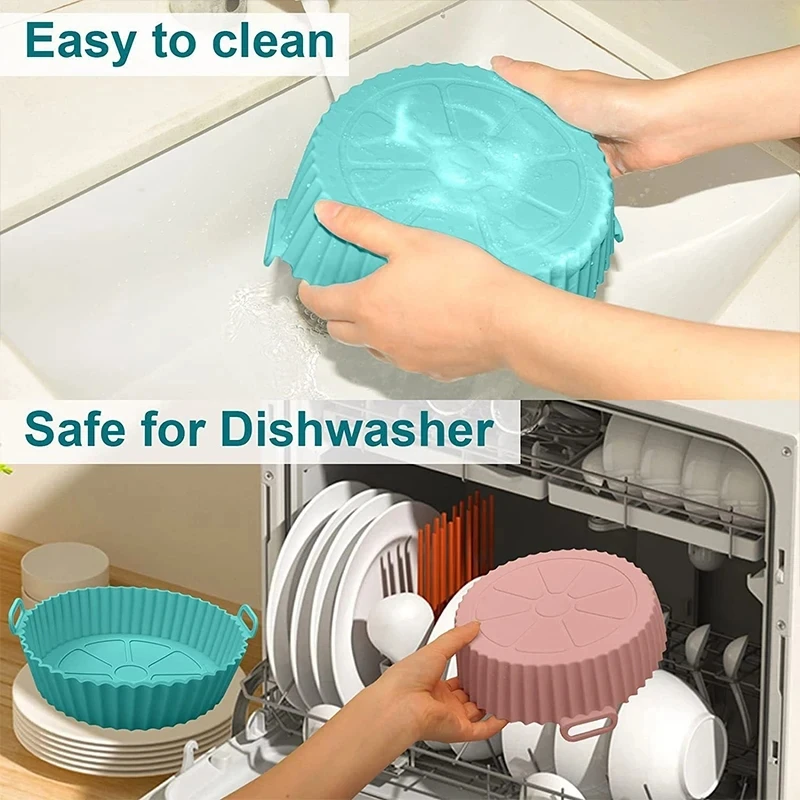 Description Picture 5 of itemSilicone Basket Pot Tray Airfryer Liner For Air Fryer Reusable Container Accessories Pan Baking Mold Protector Kitchen Gadgets