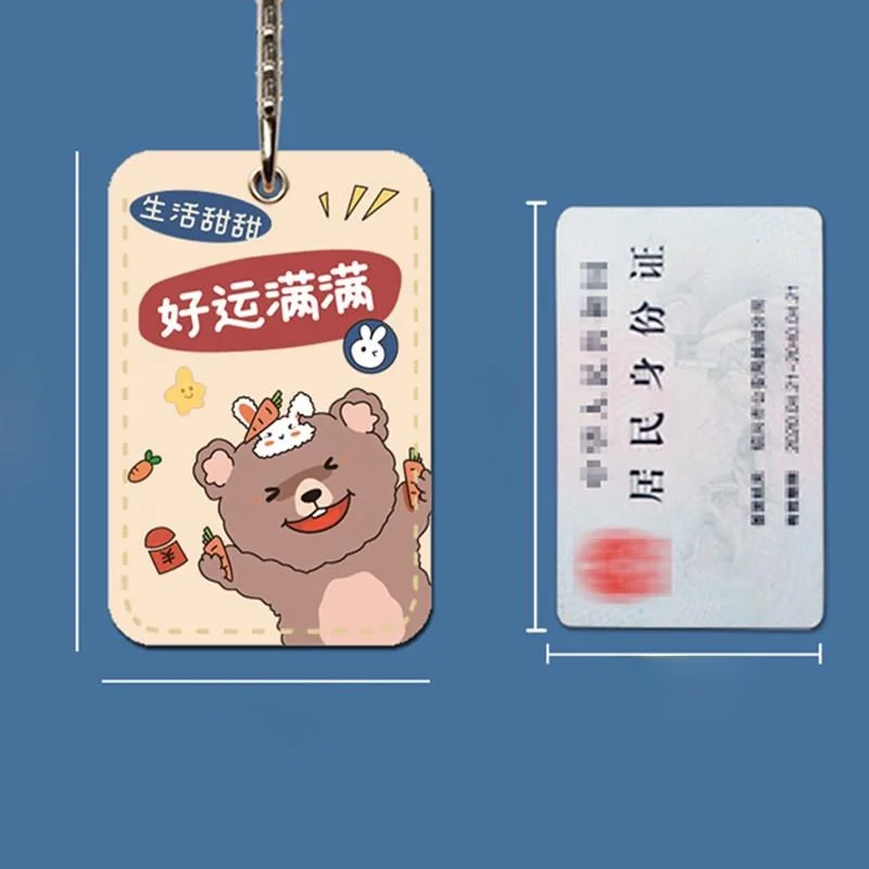 귀여운 직사각형 미니 키체인 액세스 제어 카드 홀더 엘리베이터 ICID 보호 커버 버스 문어형 스마트 카드 홀더