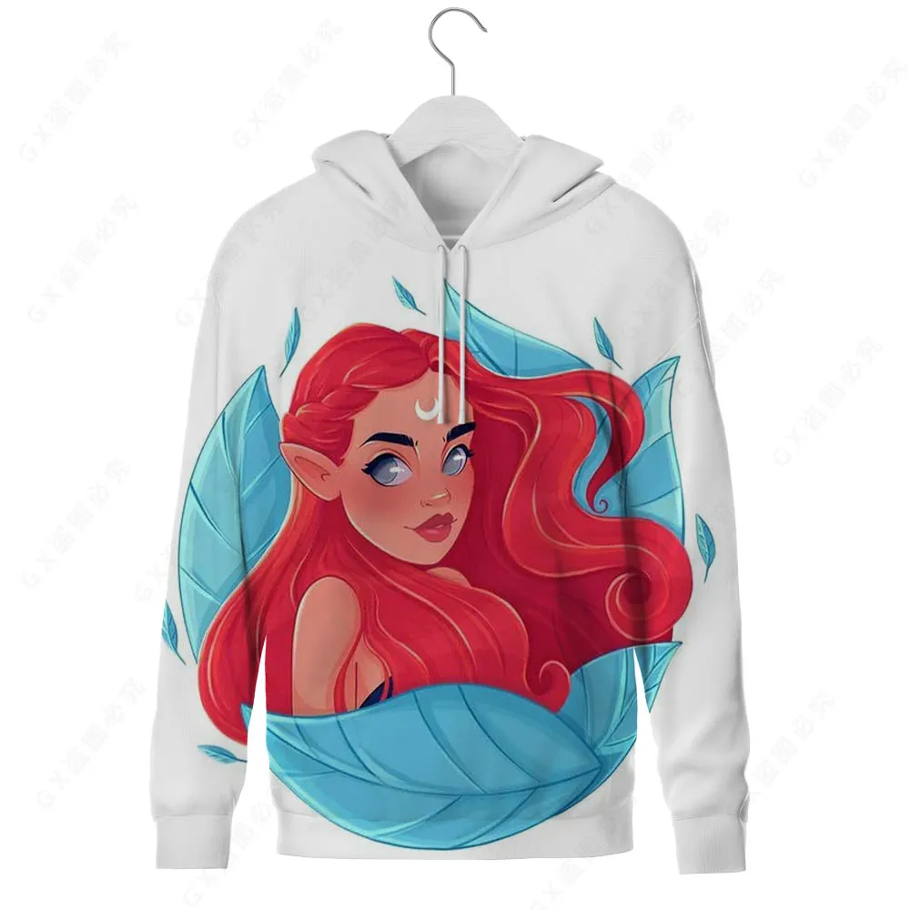 

Disney Hoodie Little Mermaid 3d Print Princess Print Women's Hoodie Fashion Street Casual Sweatshirt 1990s