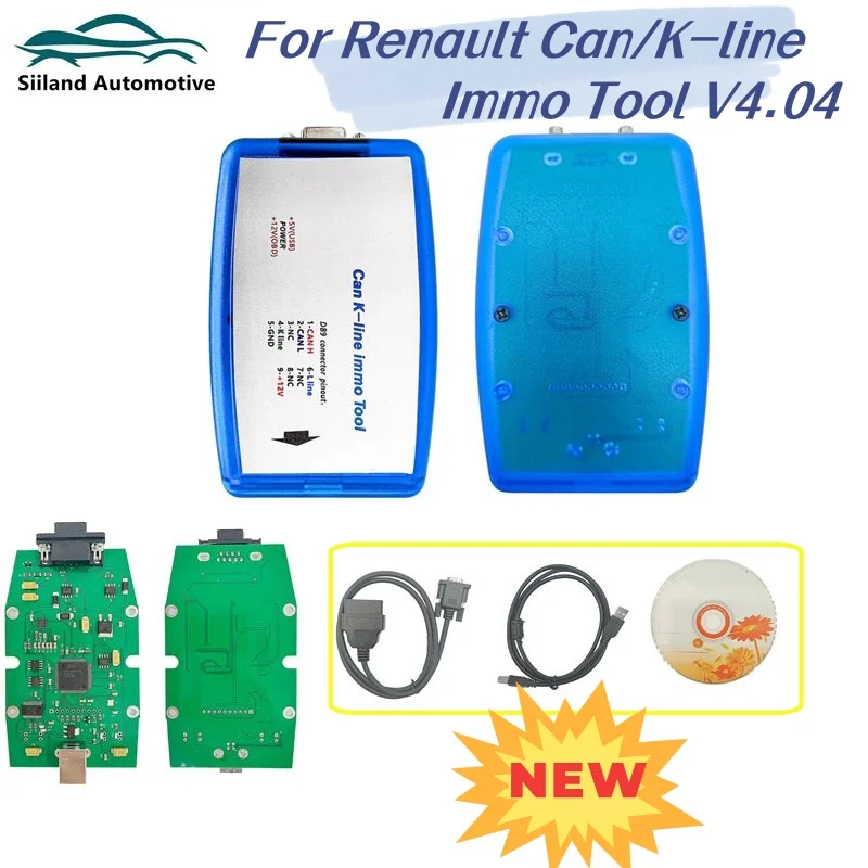 

Инструмент для Renault Can K-line Immo V4.04, подходит для Renault CAN/K-line, инструмент ECU, OBD2 Программатор, инструмент для чтения/записи EEPROM
