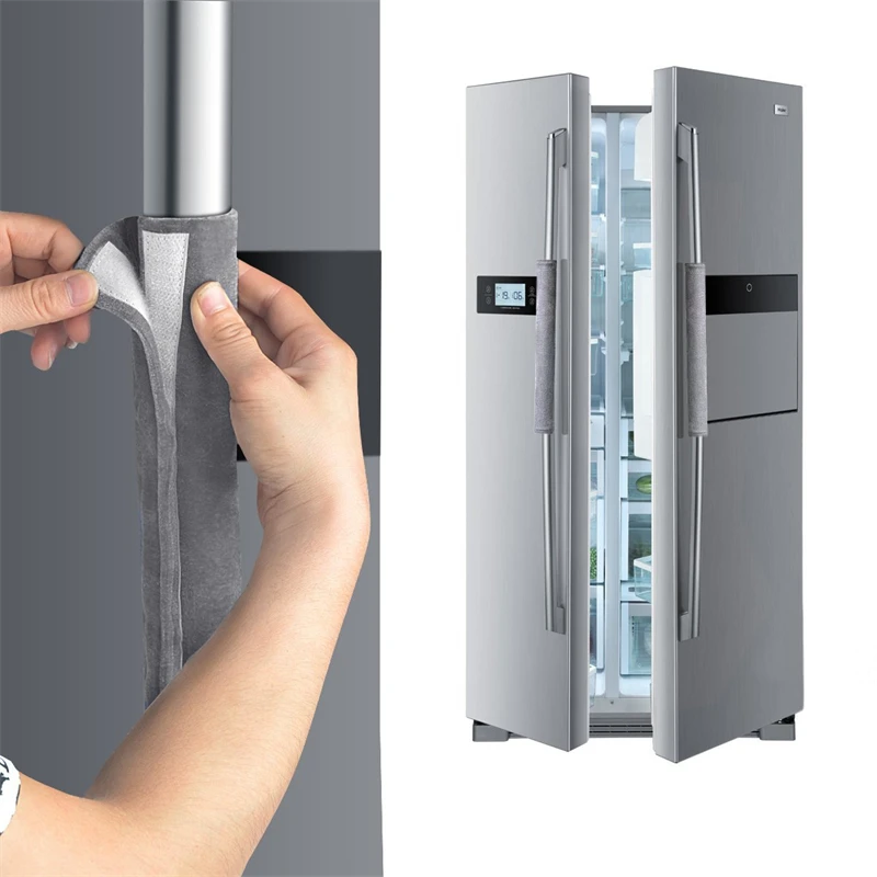 Refrigerator Door Handle Cover 2Pcs Kitchen Appliance Decor Handles Antiskid Protector Gloves Fridge Oven Keep off Fingerprints