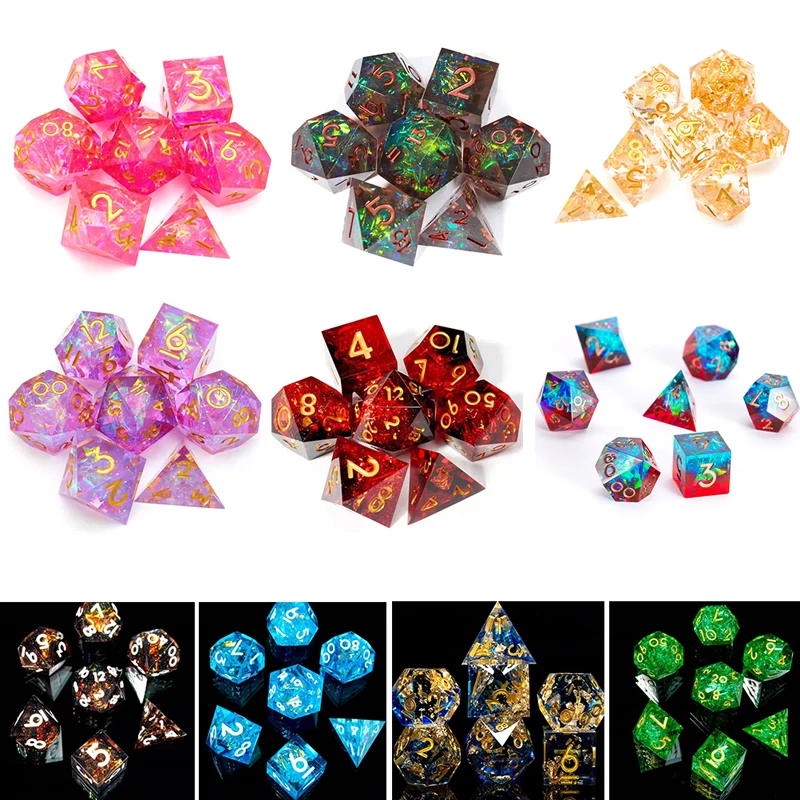 

Game Dice Set Polyhedral Dice Set Sharp Edge For RPG Role Playing Table Games Numbers Of D20 D12 D10 D8 D6 D4 Table Game