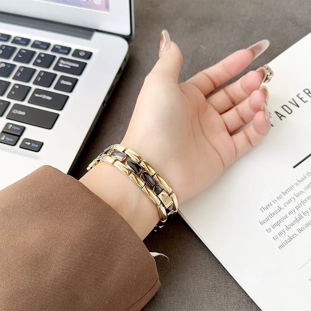 18mm 20mm 22mm Metal Chain Band for Huawei GT4 41mm Women Bracelet for Samsung Galaxy 7/5/6 44mm 40mm galaxy watch FE active 1/2