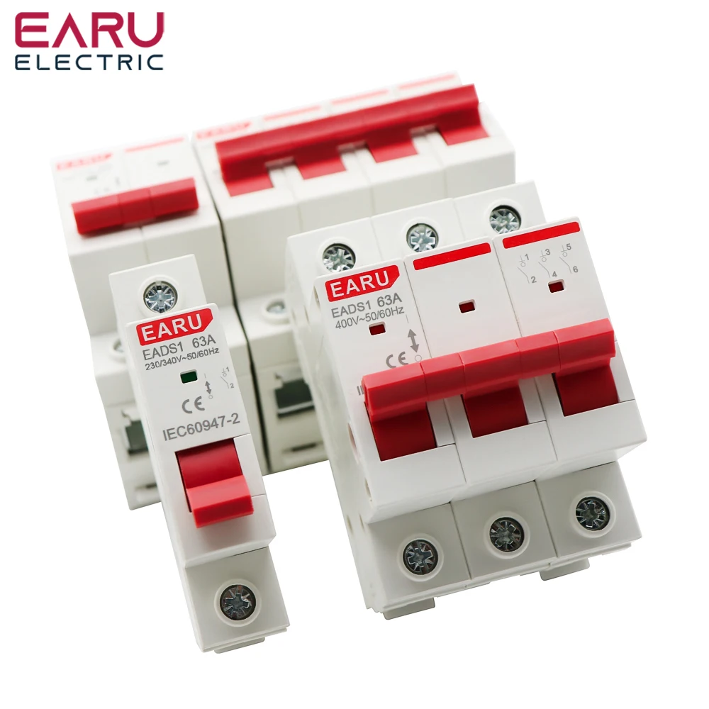 Din Rail 1P 2P 3P 4P 40A 63A 100A 125A Knife Main Switch Isolating Switch for Home Industrial Use Circuit Breaker AC 230V 400V,circuit breaker