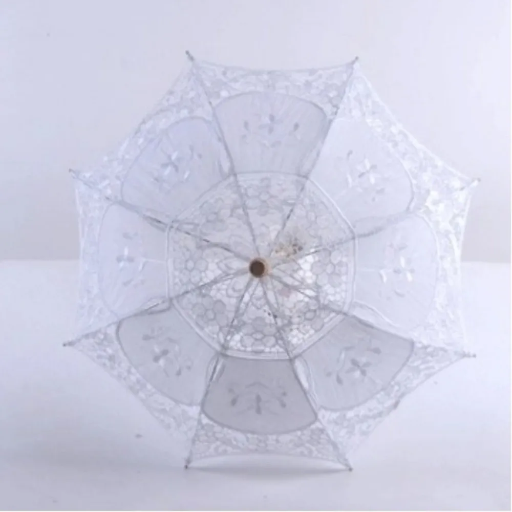 Vintage 26/31/43/53 cm Spitze Sonnenschirm Regenschirm Stickerei Baumwolle Spitze Blumenmädchen Regenschirm Kinder Sonnenschirm Braut Hochzeitsgeschenk – Detail 11