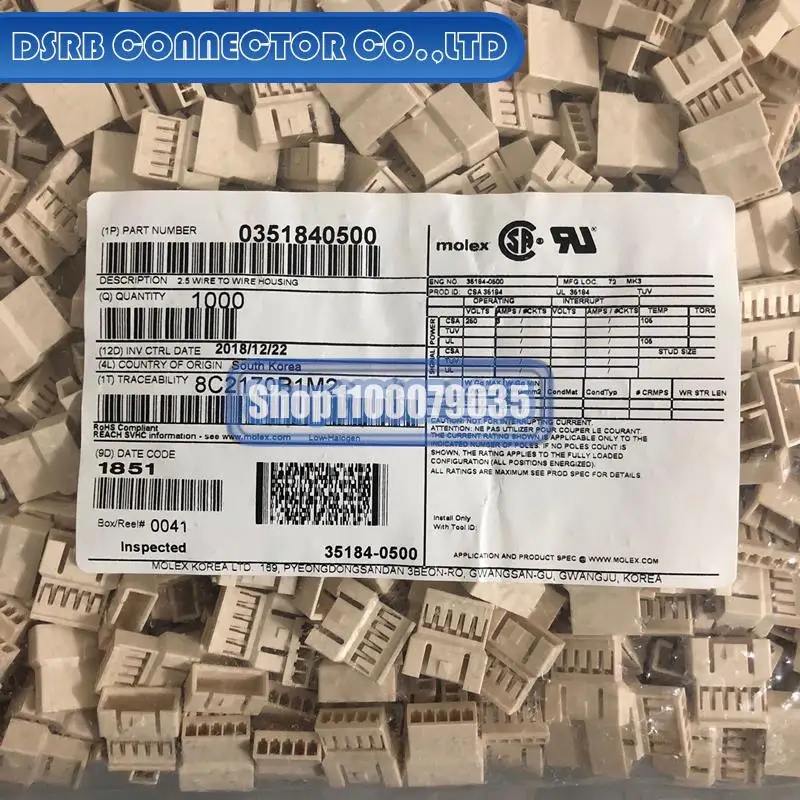 

1000pcs/lot new and original 35184-0500 351840500 5P
