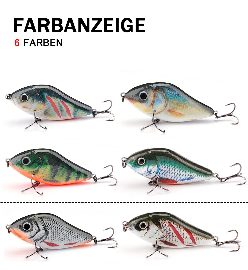 GOBASS Slider Jerkbait 6 cm/8 cm/10 cm Langsam sinkender Moschus Wobbler Pike VIB Harter Köder Kurbelköder Kunststoff Angelköder Pesca Leurre – Detail 10