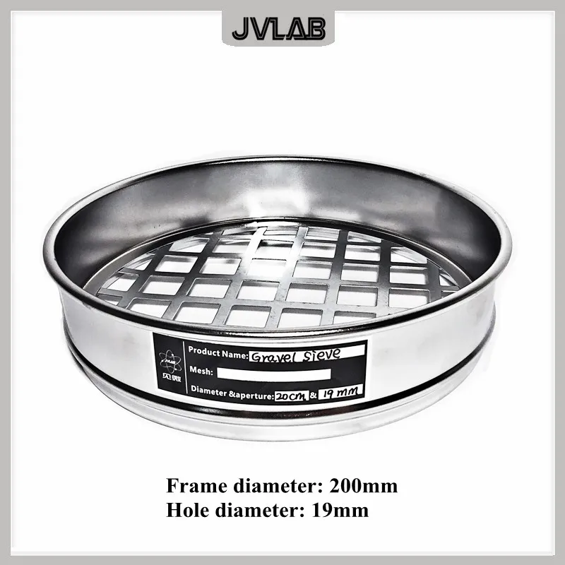 Gravel Sieve Square Hole Stone Sieves Laboratory Standard Test Sieve Chrome Cover And Tray Diam. 20cm Aperture 0.075-90mm gravel sieve