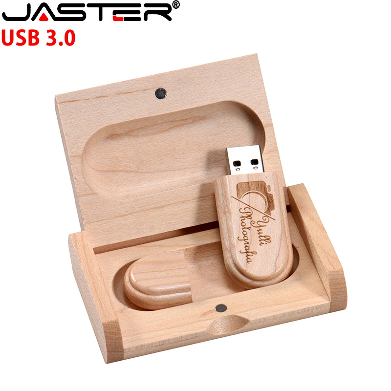Pen Drive de Madeira de Alta Velocidade com Caixa Usb 3.0 Flash Drives Presente Criativo Disco u para Laptop Memory Stick 128gb 64gb 32gb 20 Pcs Lot - Imagem 5