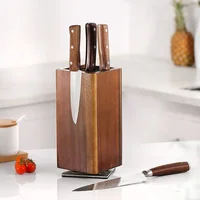 360° Rotatable Magnetic Knife Block Wood Knife Holder Double-Sided Magnetic Knife Stand High-Quality Kitchen Organizer Block 2