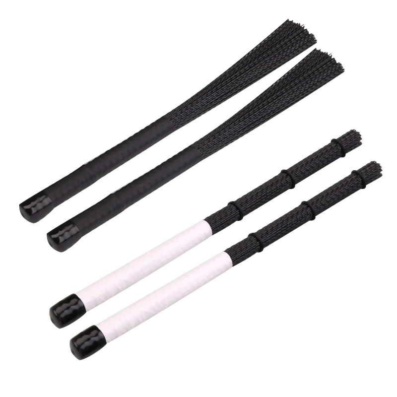 Retractable Drum Sticks Brush Rubber Percussion Drumsticks 2pcs