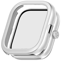 Durable Hollow Protective Watch Case Cover - Sleek PC Material Shell for Enhanced Protection and Style (Silver)