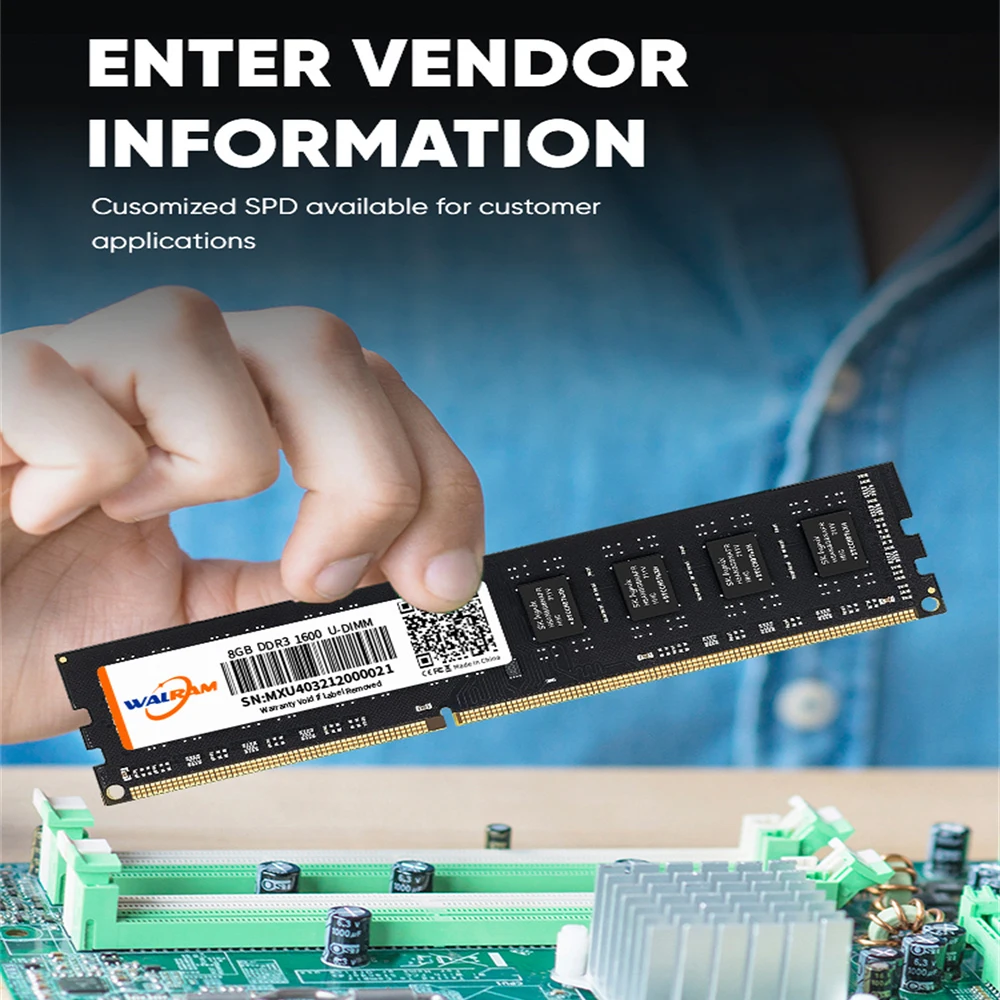 Walram 메모리 램, DDR3 8GB 16GB 3200 2666 2400 1333 1600 MHZ 240 핀 비 ECC UDIMM PC3-12800 PC 데스크탑 DDR4 컴퓨터 메모리 RAM
