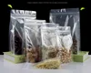 50pcs 3D Stand up Plastic Ziplock Storage Bag Clear Window Coffee Beans Sugar Snack Biscuit Nuts Beans Gifts Packaging Pouches 2