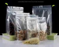 50pcs 3D Stand up Plastic Ziplock Storage Bag Clear Window Coffee Beans Sugar Snack Biscuit Nuts Beans Gifts Packaging Pouches 2