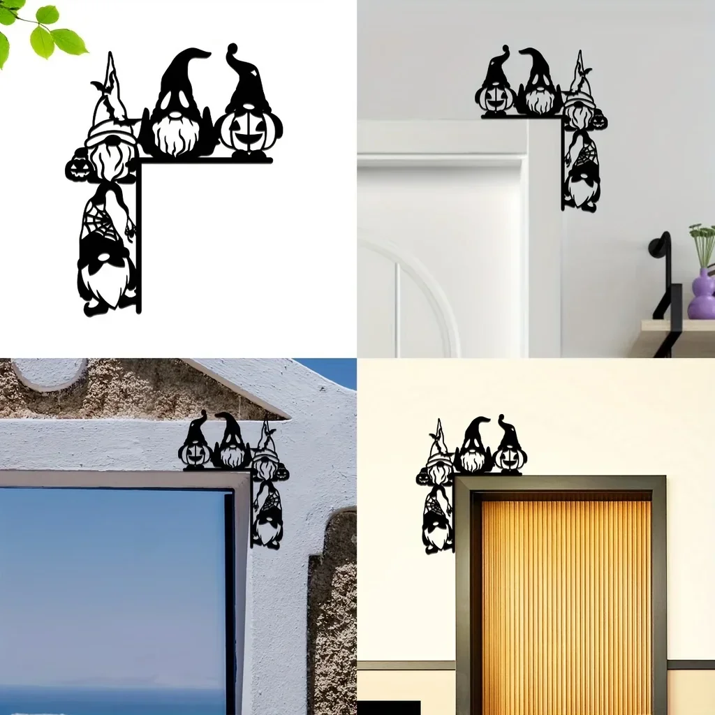 

1pc Metal Iron Santa Claus Decorative Wall Stickers Door Corner Decorations Door Frame Corner Decor Art Hanging Wall Art