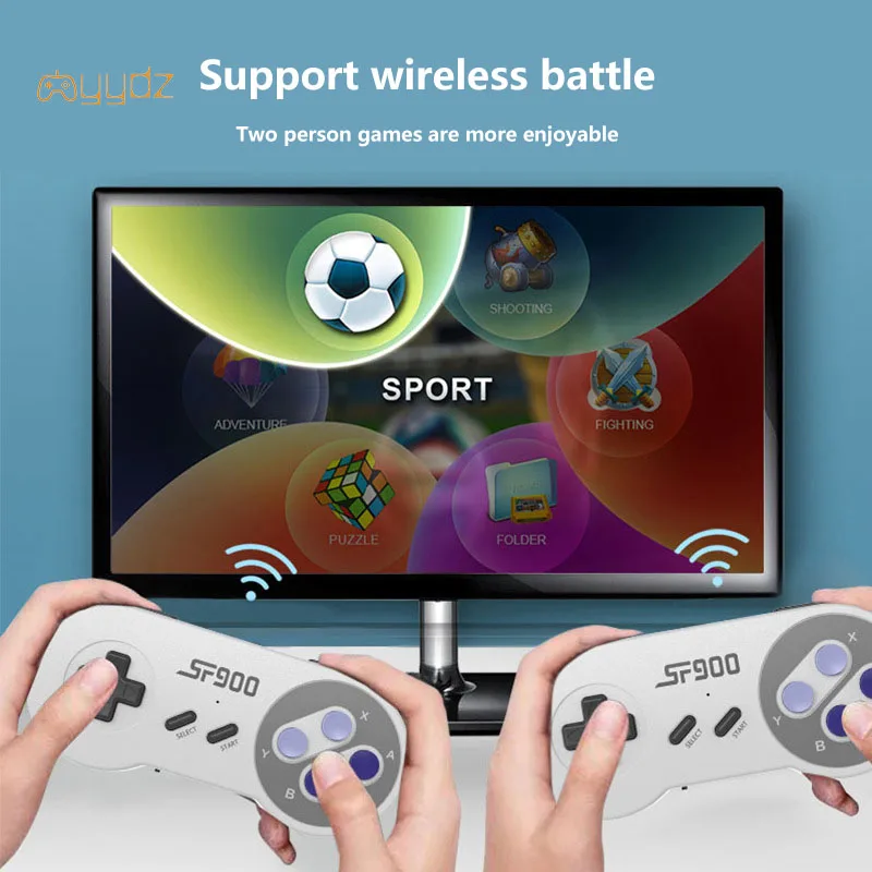 

Retro Games Mini Handheld Console With Built-in 1500+ Games Wireless Control Handheld HD Video Two Person Game Console