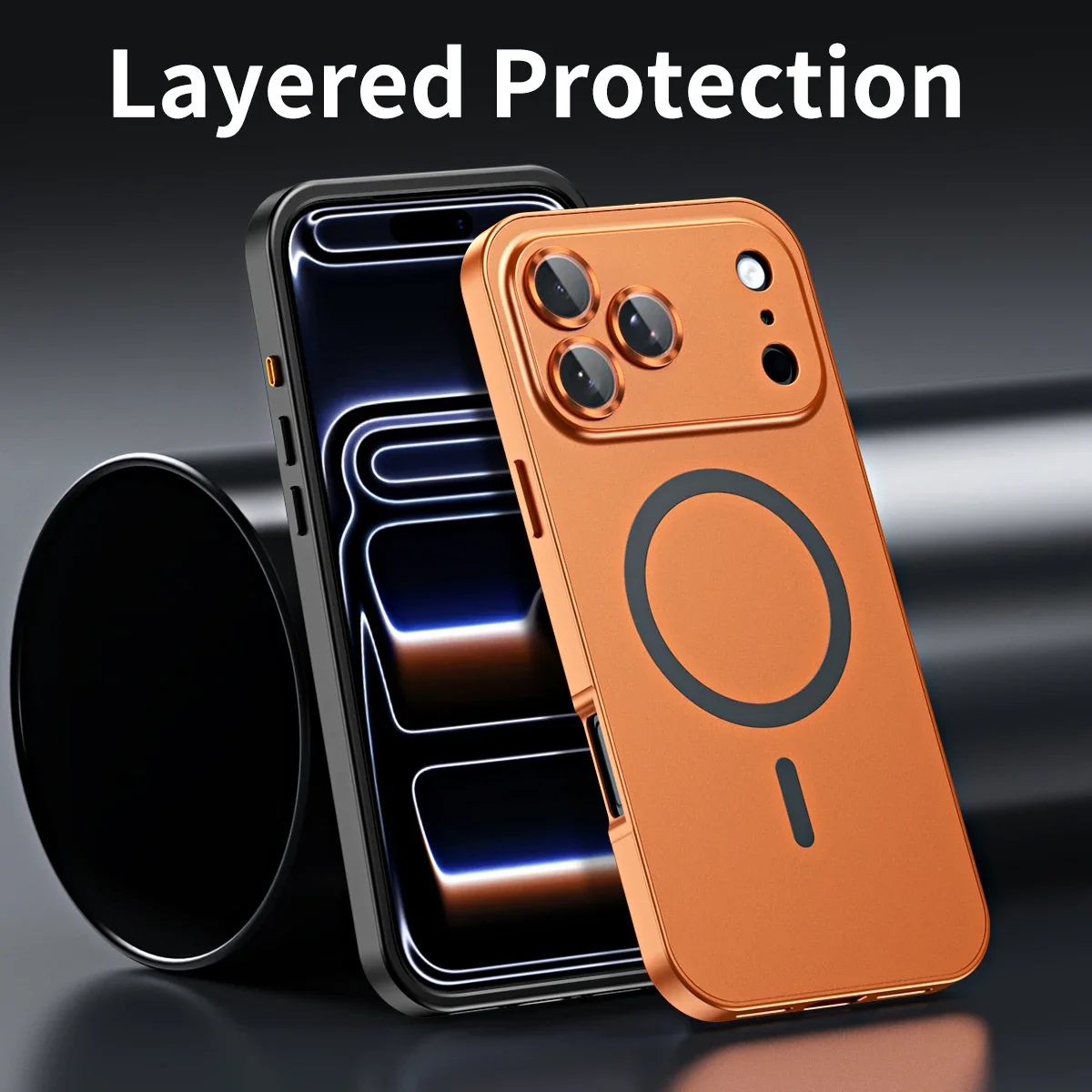 Elegant Aluminum Magnetic Phone Case with Air Lens Glass Protection