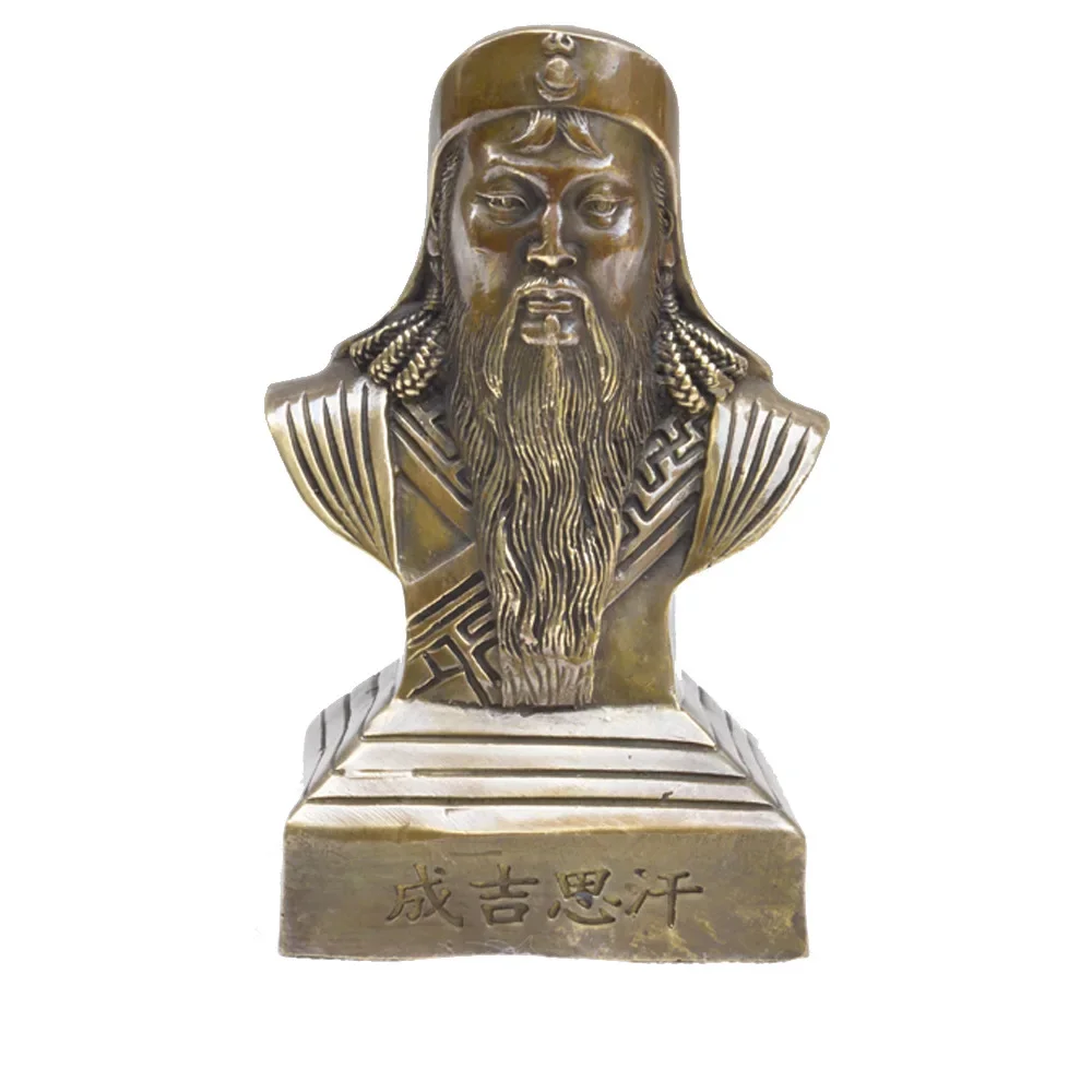 

Китайская медная статуя Genghis Khan, бронзовая поделка, статуя, украшение