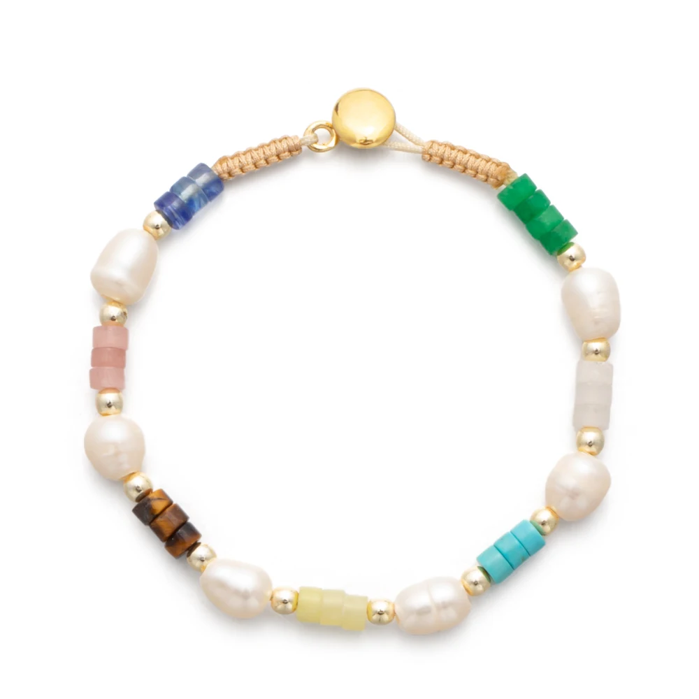

New Bohemian Fashion Jewelry Rainbow Freshwater Pearl Boho Bracelet with Pearl Bracelets for Women
