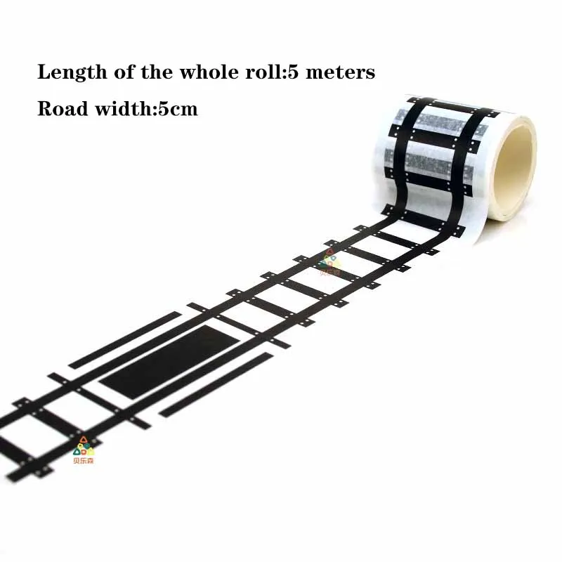Children's DIY Highway Railway Paper Tape Floor Stickers Creative Design Parking Lot Scenery Track Car Train Props Stickers