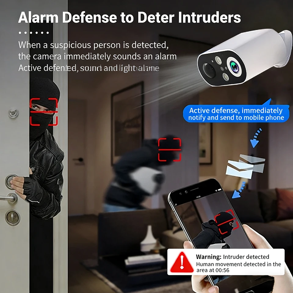 CCTV IP Security Camera Outdoors Waterproof Two-way Audio HD SurveillanceColor Night Vision Surveillance 1080P Camera 5