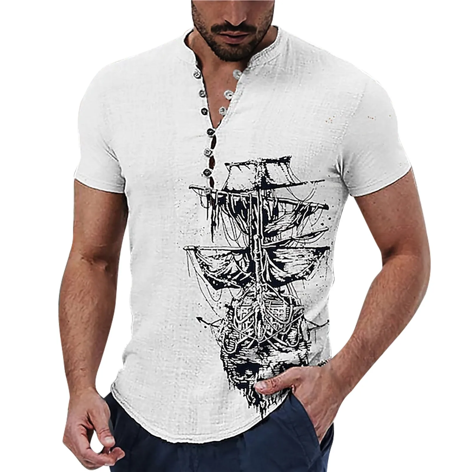 

Summer Shirts For Men 2023 Casual Floral Graphic Print Shirts Stand Collar Outdoor Street Short Sleeve Men's Clothing Camisa