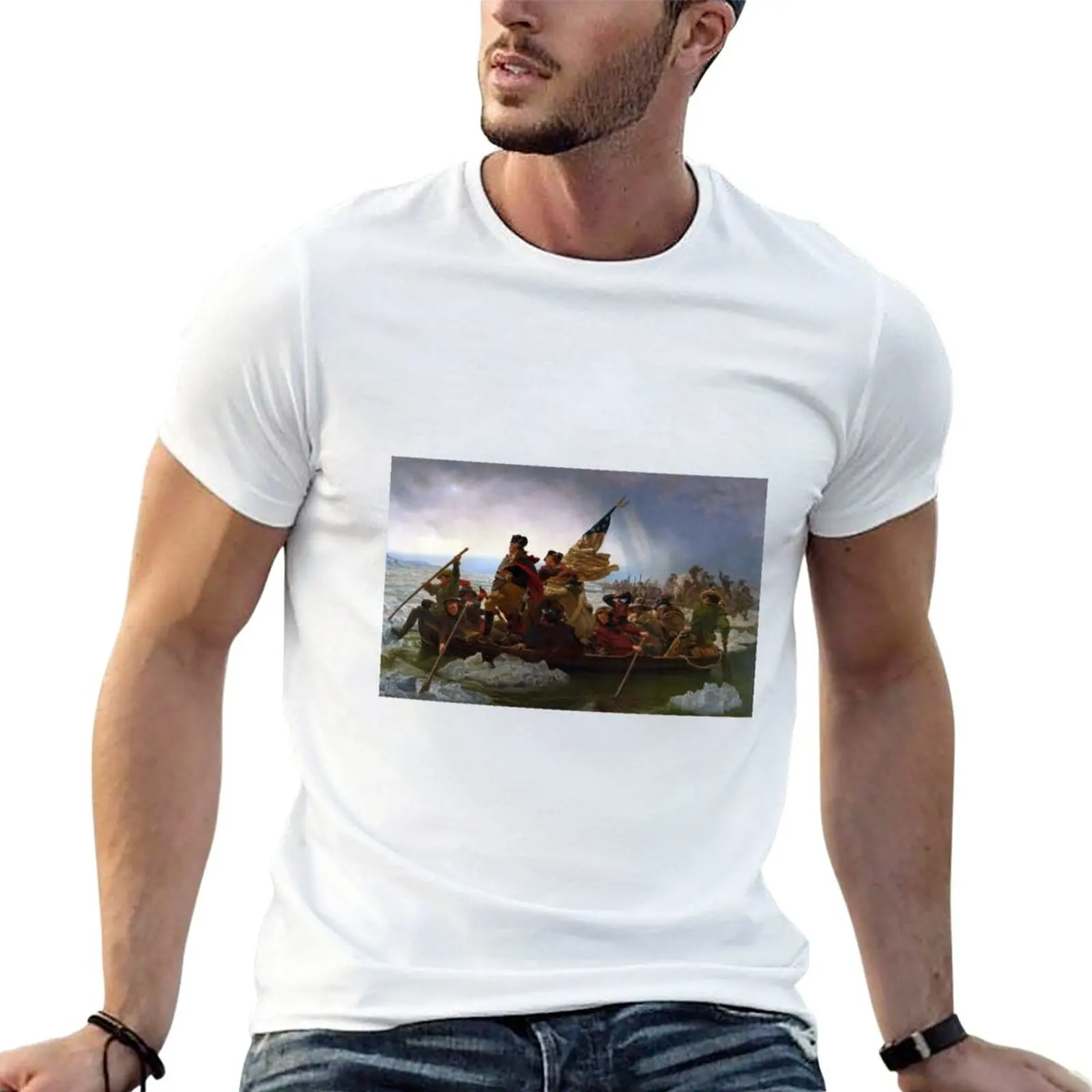

Washington Crossing the Delaware E Gottlieb Leutze T-Shirt Blouse hippie clothes mens workout shirts