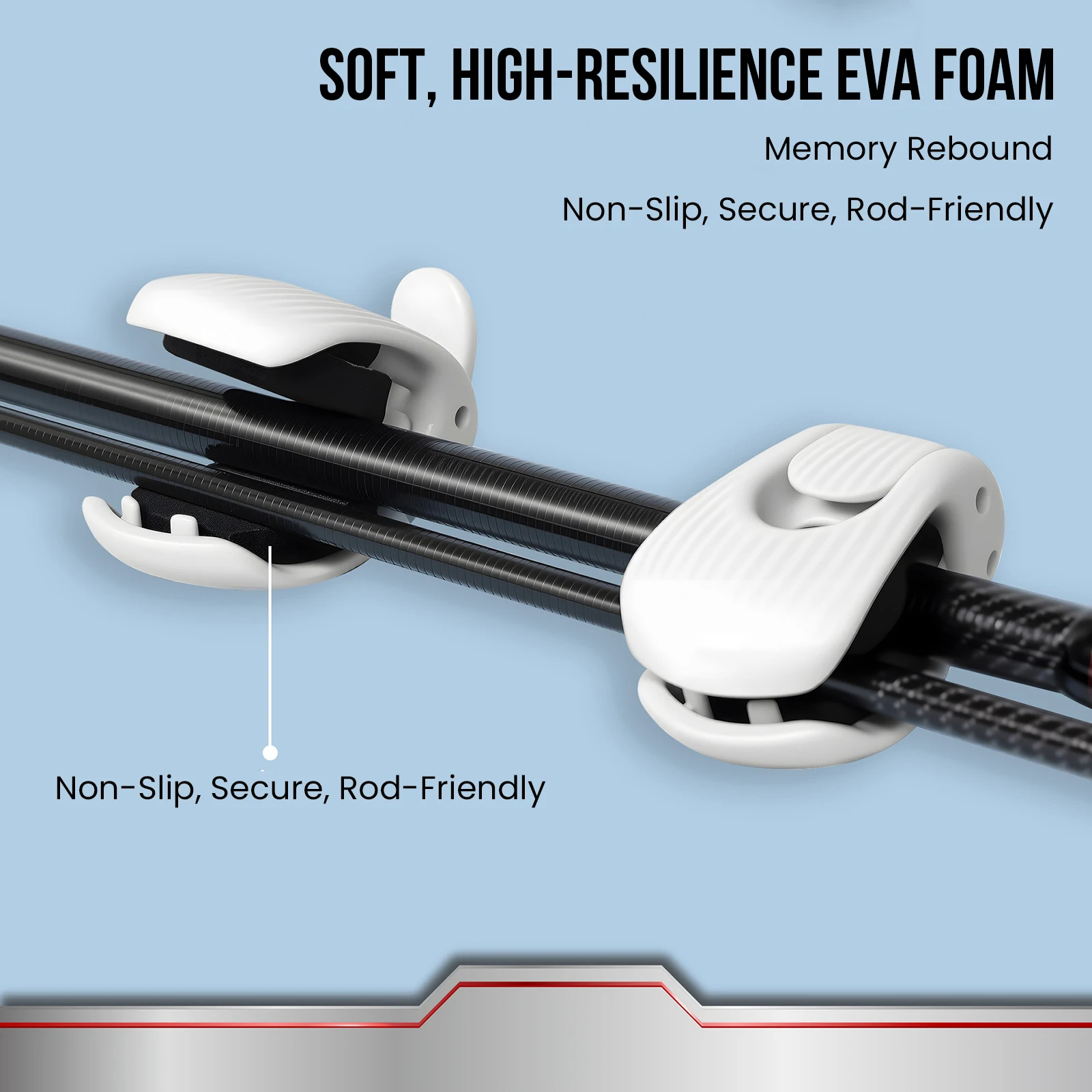 6/12Pcs Fishing Rod Holder Fixer Clip Lure Rod Bundling Clamp Beach Fishing Pole Holder Compact Fixer Holder Fishing Tools