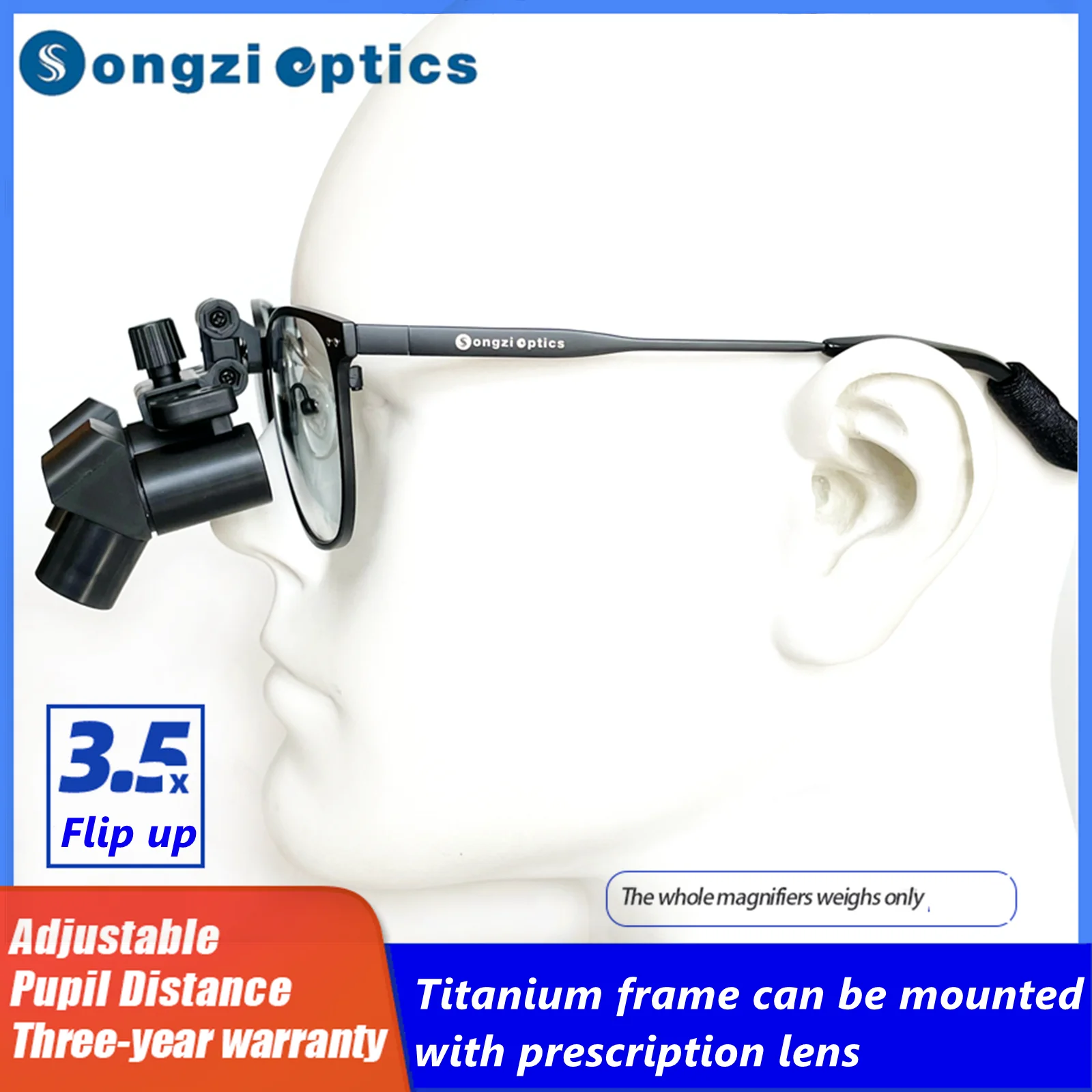SongziOptics35XUltralightErgonomicDentalLoupesBinocular