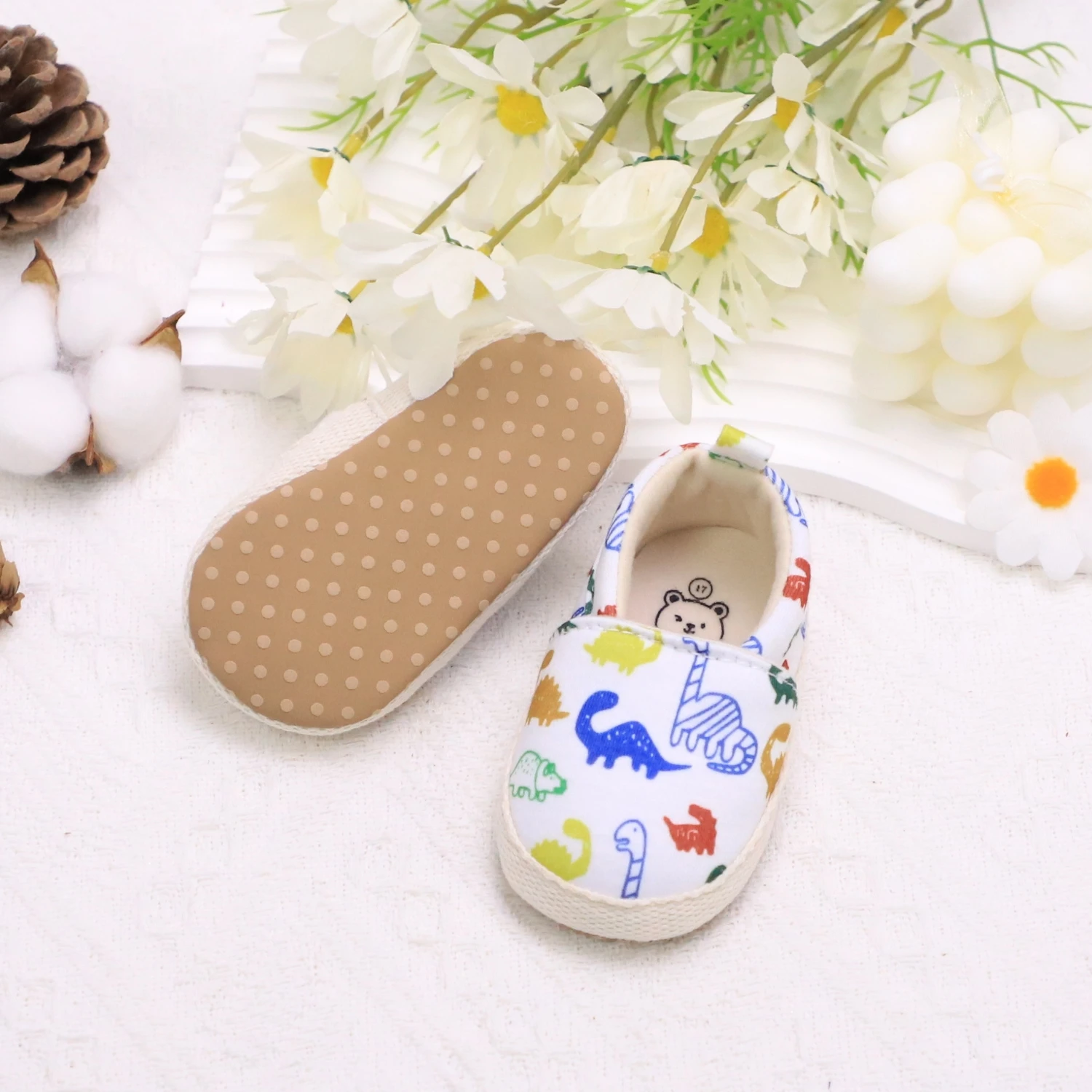 Casual Cute Cartoon Dinosaur Print Slip On Loafer Shoes For Baby Boys, Lightweight Non-slip Walking Shoes For Daily Party Wear, 5