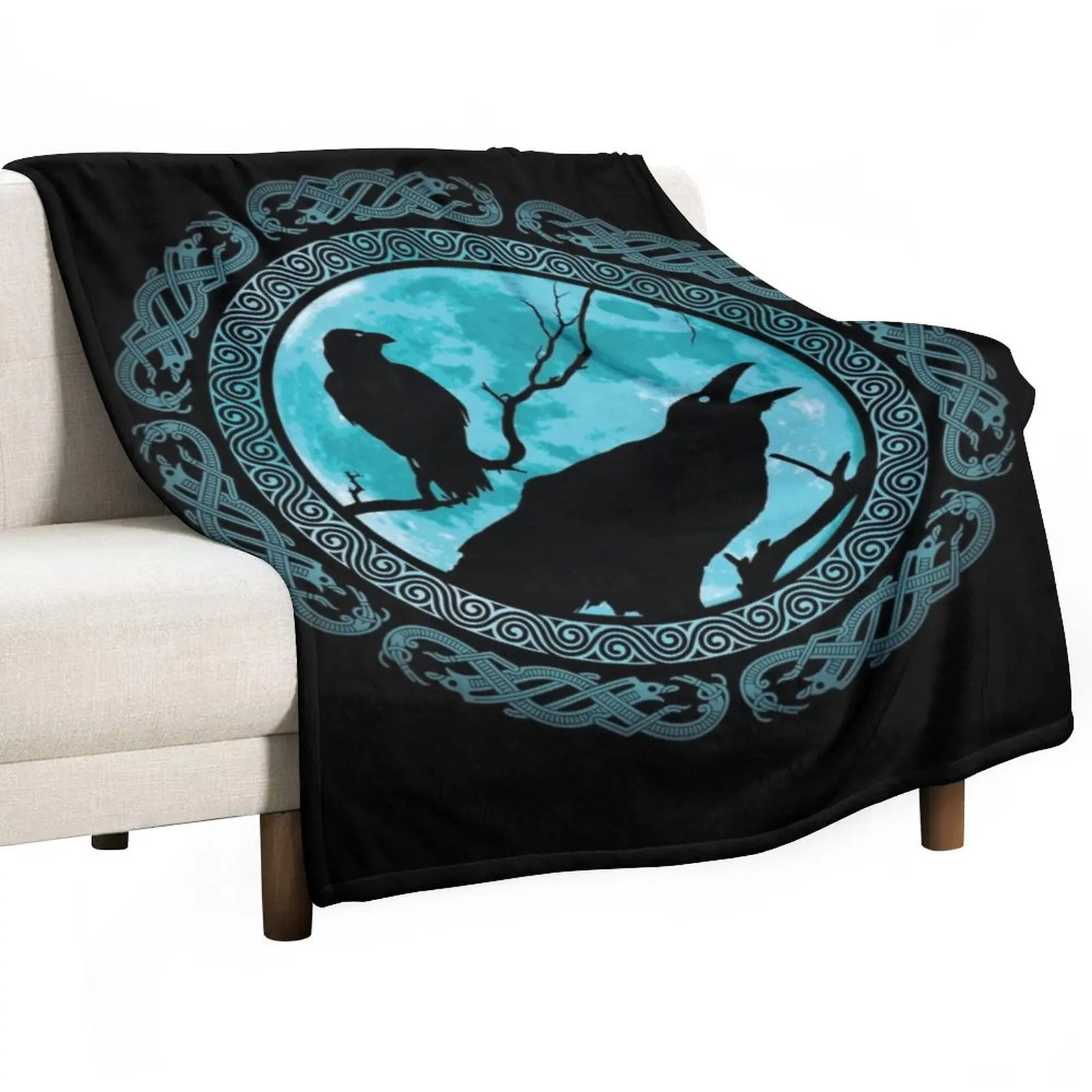 

Hugin Munin Odins Ravens Throw Blanket Blanket For Decorative Sofa Hairy Blanket Cute Blanket Plaid