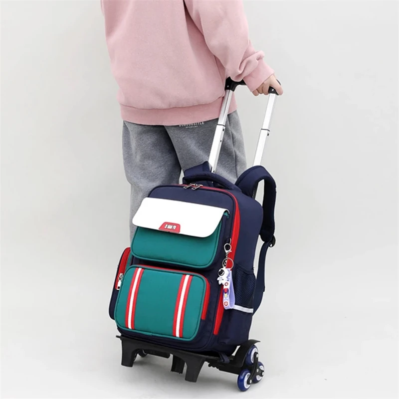 Rolling Backpack for Kids Girls Boy Wheeled Bag Student Trolley Schoolbags Carry On Kids' Luggage Primary Junior High School Bag