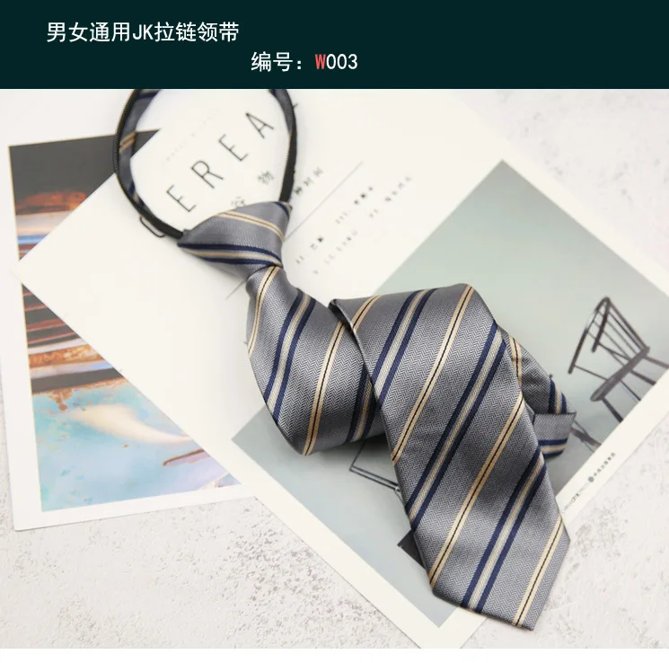 Reißverschluss-Krawatte für Herren und Damen, Krawatte für Jungen und Mädchen, 7 cm, gestreift, Lazy Ties, schmale Krawatte für Mädchen, Gravatas, Gummi-Vorgebundene Krawatten – Detail 9