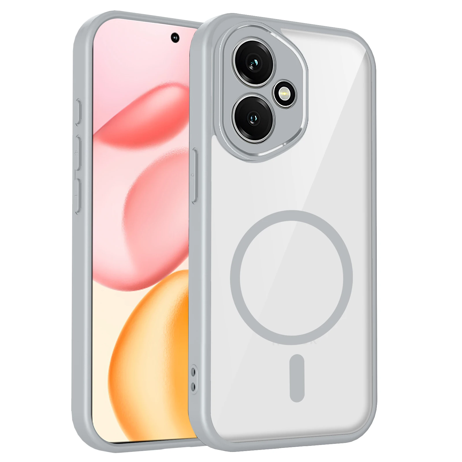 For Honor 400 Pro Magnetic Wireless Charging Protective Case - Anti-Fall Transparent Hard Shell