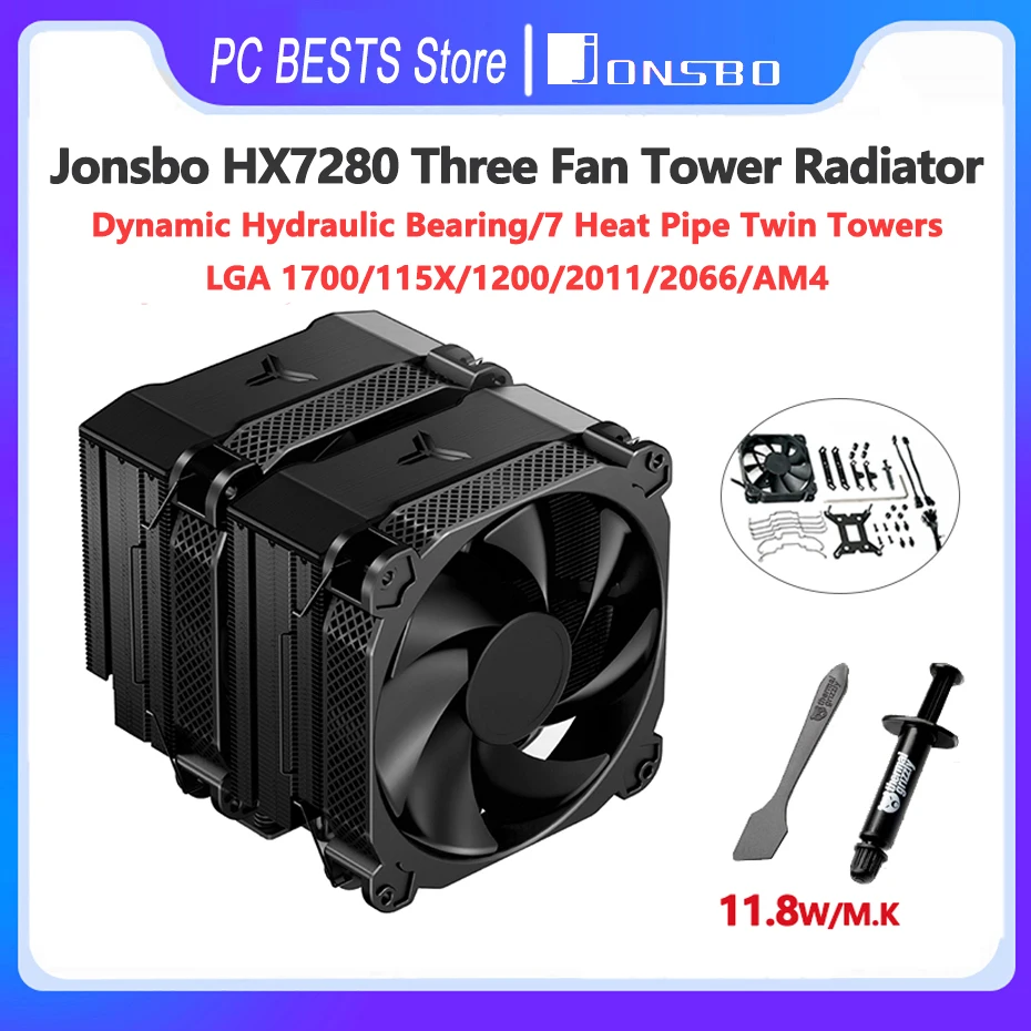 Jonsbo Hx7280 Cpu Tower Radiatore Raffreddato Ad Aria Tower Computer Desktop 7 Ventola Di Raffreddamento Del Tubo Di Calore Mute Lga 1700 115X 1200 20