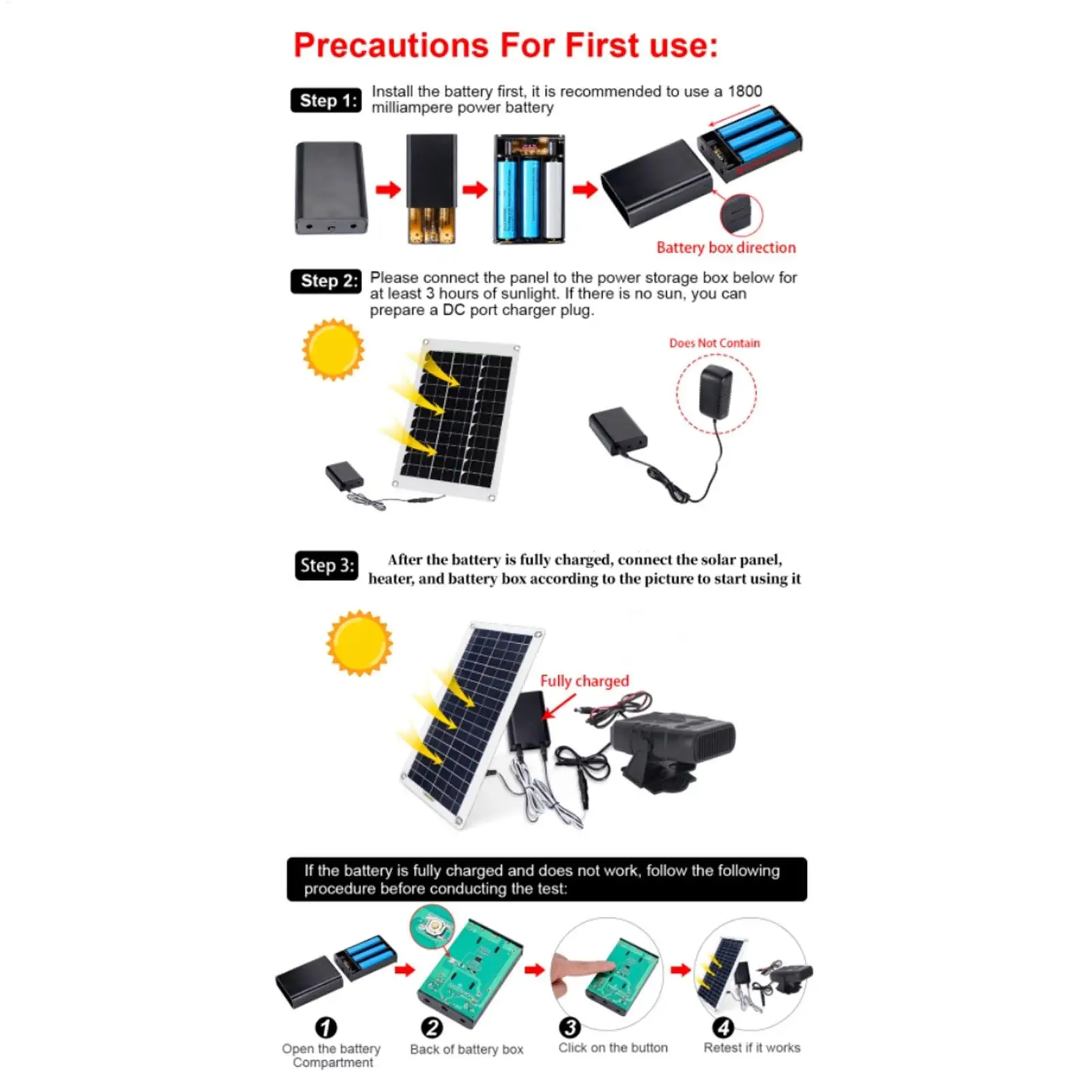 Heater For Chicken Coop 20W Compact Wind Gear Warmer Solar Powered Pet House Heaters For Home Car Greenhouse Kitten Puppy Small