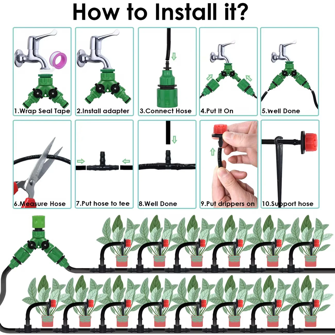 Automatic Watering System Kit for Gardens - Micro Drip Irrigation & Cooling Mist Spray
